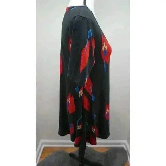 LuLaRoe Carly Dress - Black with Red and Blue Print - Size XS - Picture 9 of 12